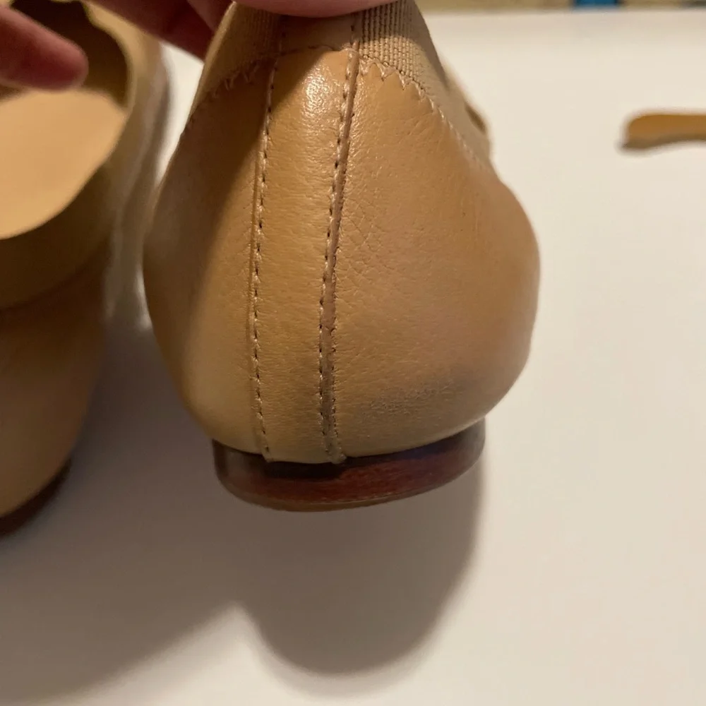 SOLD - Tory Burch Tan Leather Loafers with Medallion - Picture 5 of 10